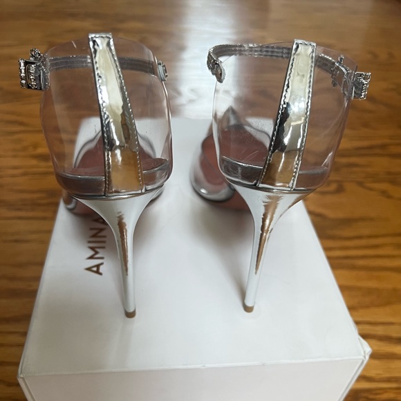 Amina Muaddi Ursina Crystal-Embellished Transparent Pumps in 40.5 - Picture 11 of 12